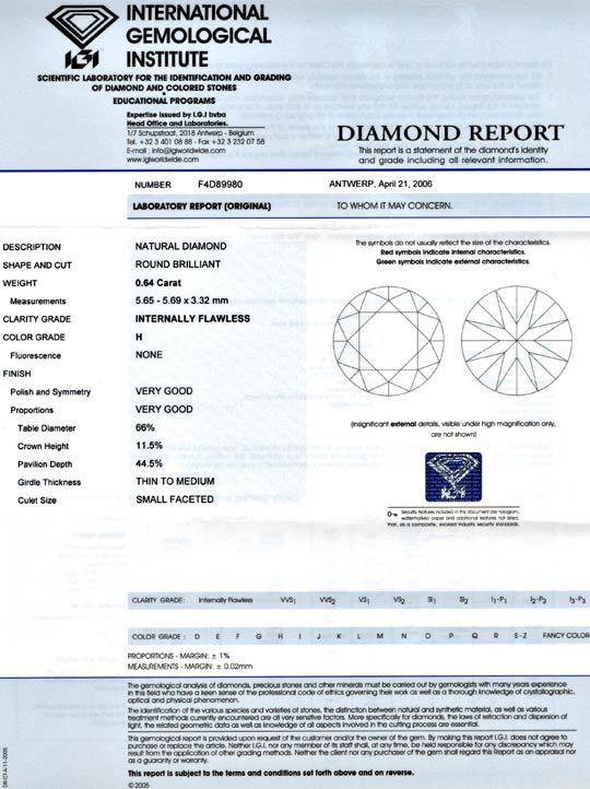 Foto 9 - Diamant, IGI, 0,64ct Lupenrein Wesselton, VG/VG, D5641