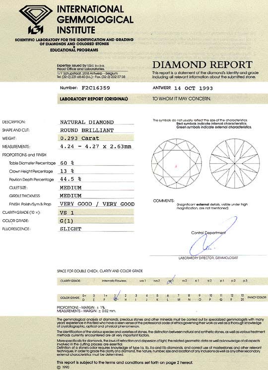 Foto 9 - Diamant 0,293 Brillant IGI Expertise Top Wesselton VS1, D6247