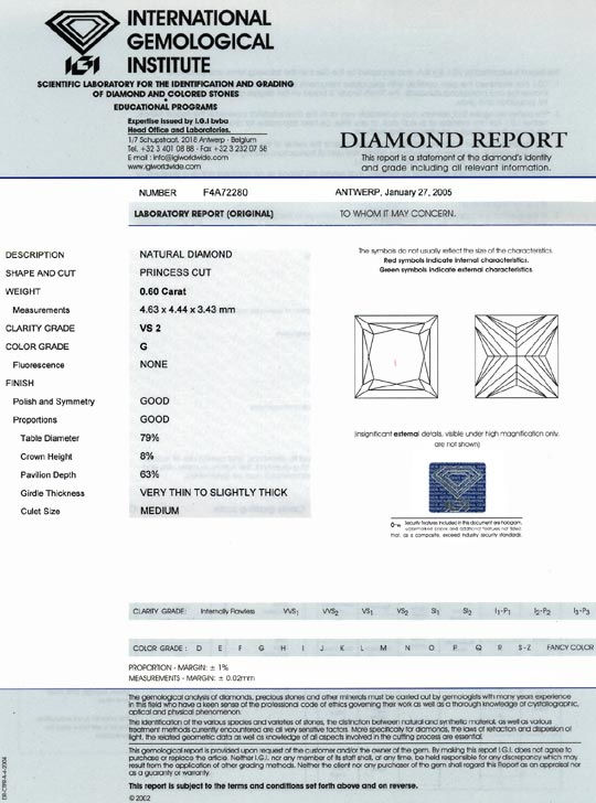 Foto 9 - Diamant im Princess Schliff 0,60ct VS Top Wesselton IGI, D6386