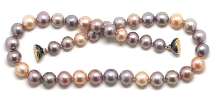 Foto 1 - Multicolor Pastell Kasumi Perlenkette Magnet Kugelschloß, Q2298