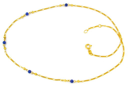 Foto 1 - Juwelier Gold Kette, Spitzen Lapislazuli! Neu! Okkasion, S0880