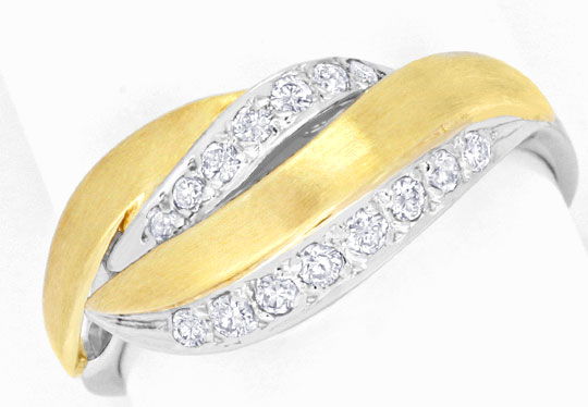 Foto 2 - Brillantring Gelbgold-Weißgold 15 Diamanten, S3657